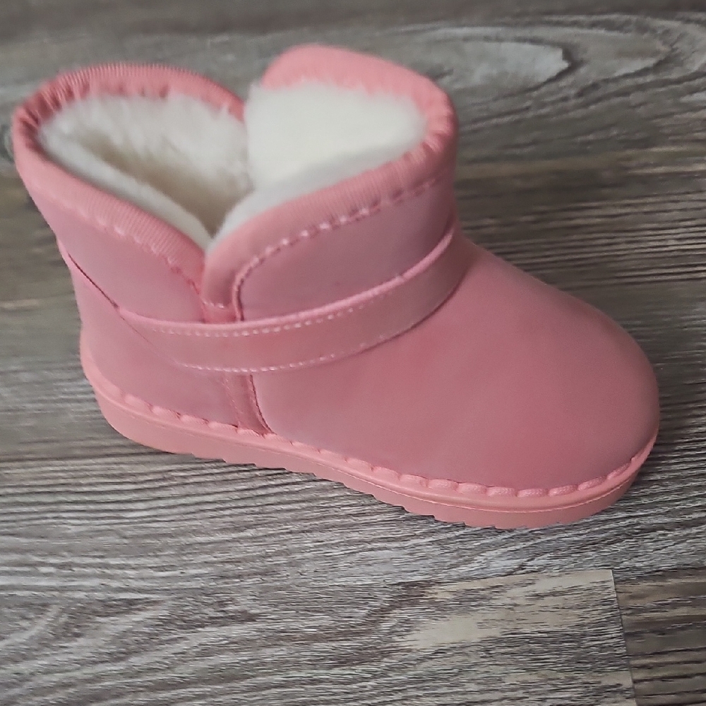 Pink Toddler Boots with Faux Fur Lining